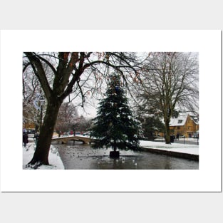 Bourton on the Water Christmas Tree Cotswolds Posters and Art